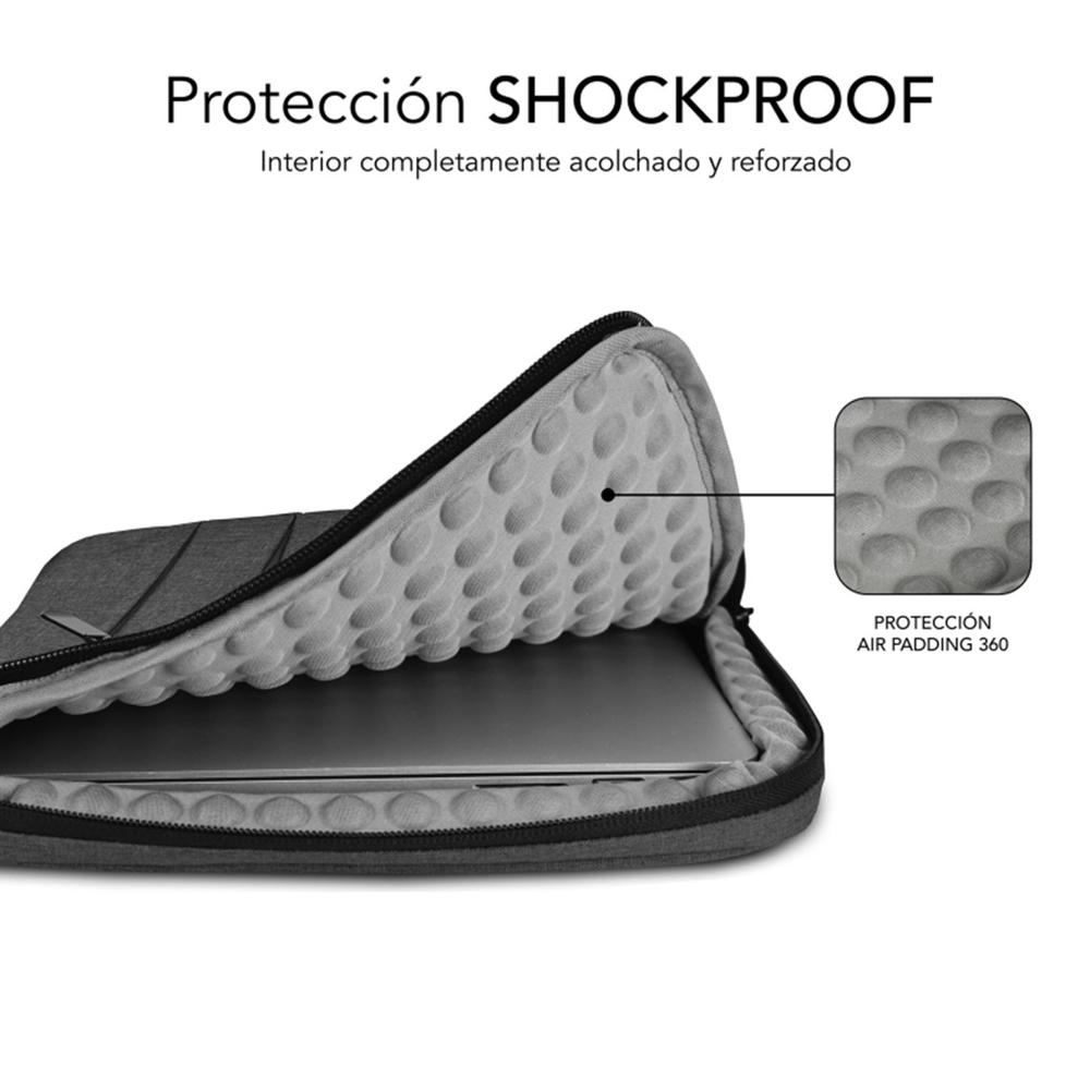 FUNDA SUBBLIM AIR PADDING 360 SLEEVE PARA PORTATIL 15.6" DARK GREY