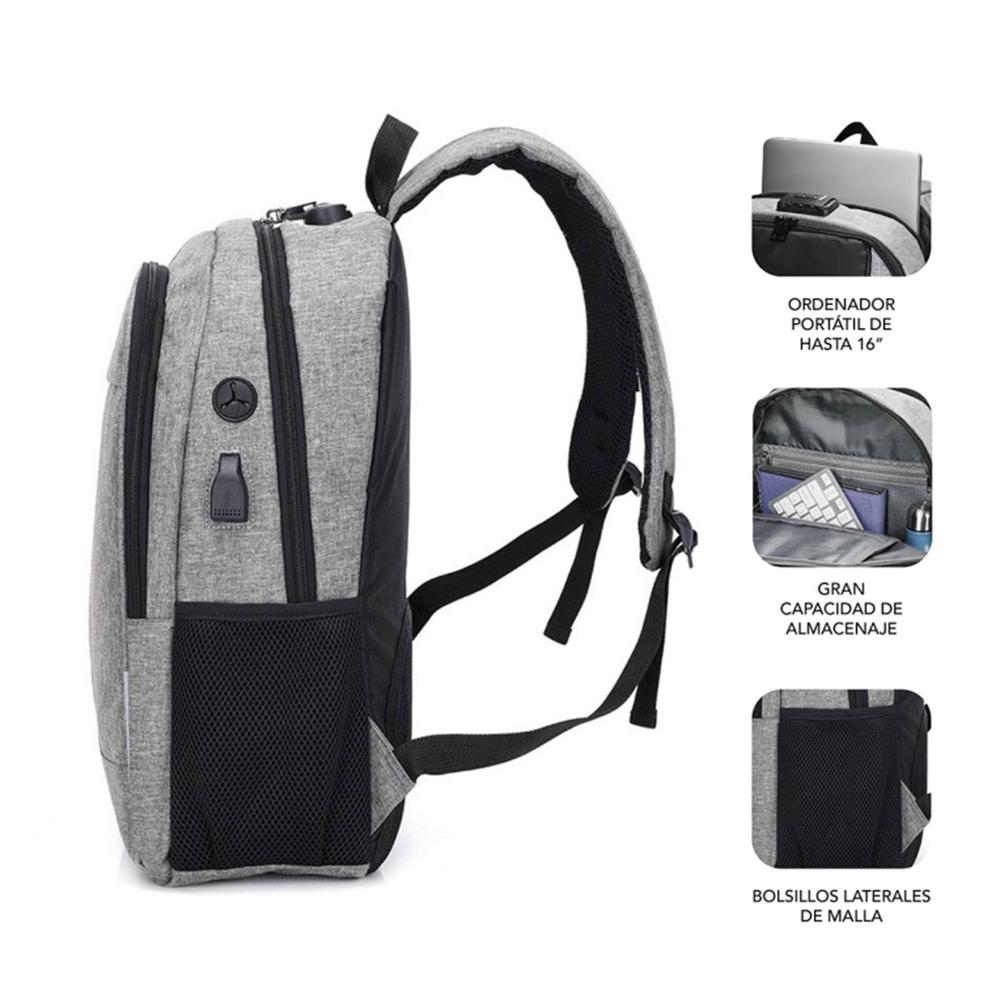 MOCHILA SUBBLIM URBAN LOCK PARA PORTATIL 16" GRIS