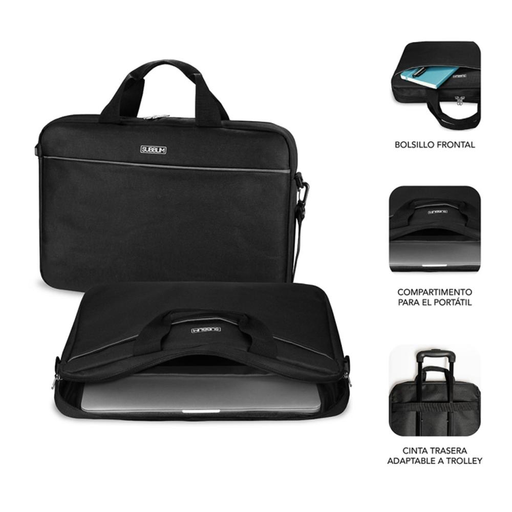 MALETIN + RATON SUBBLIM PARA PORTATIL 15.6" NEGRO
