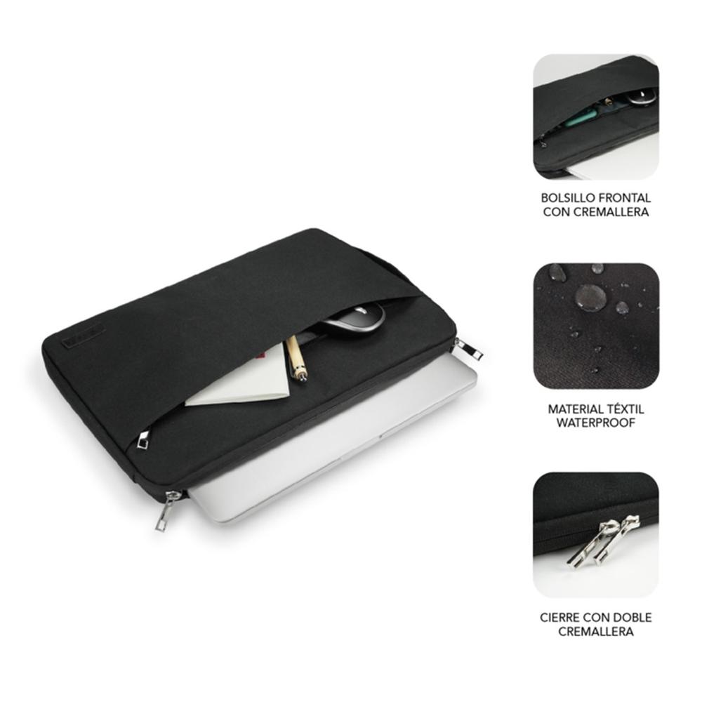 FUNDA SUBBLIM URBAN LAPTOP SLEEVE PARA PORTATIL 13.3"-14" NEGRO