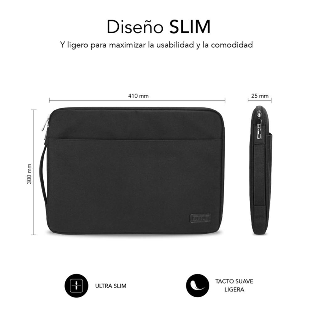 FUNDA SUBBLIM URBAN LAPTOP SLEEVE PARA PORTATIL 15.6" NEGRO