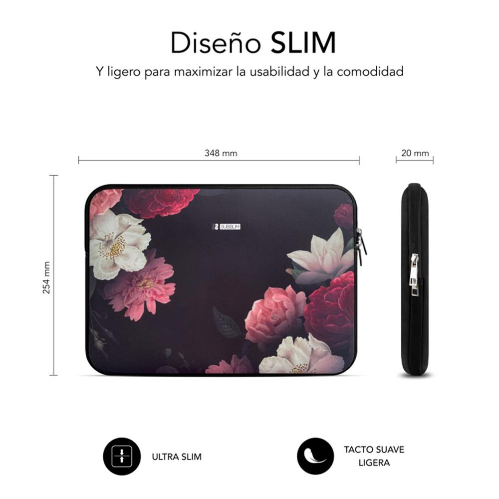 FUNDA SUBBLIM TRENDY SLEEVE PARA PORTATIL 13.3"-14" NEO FLOWERS