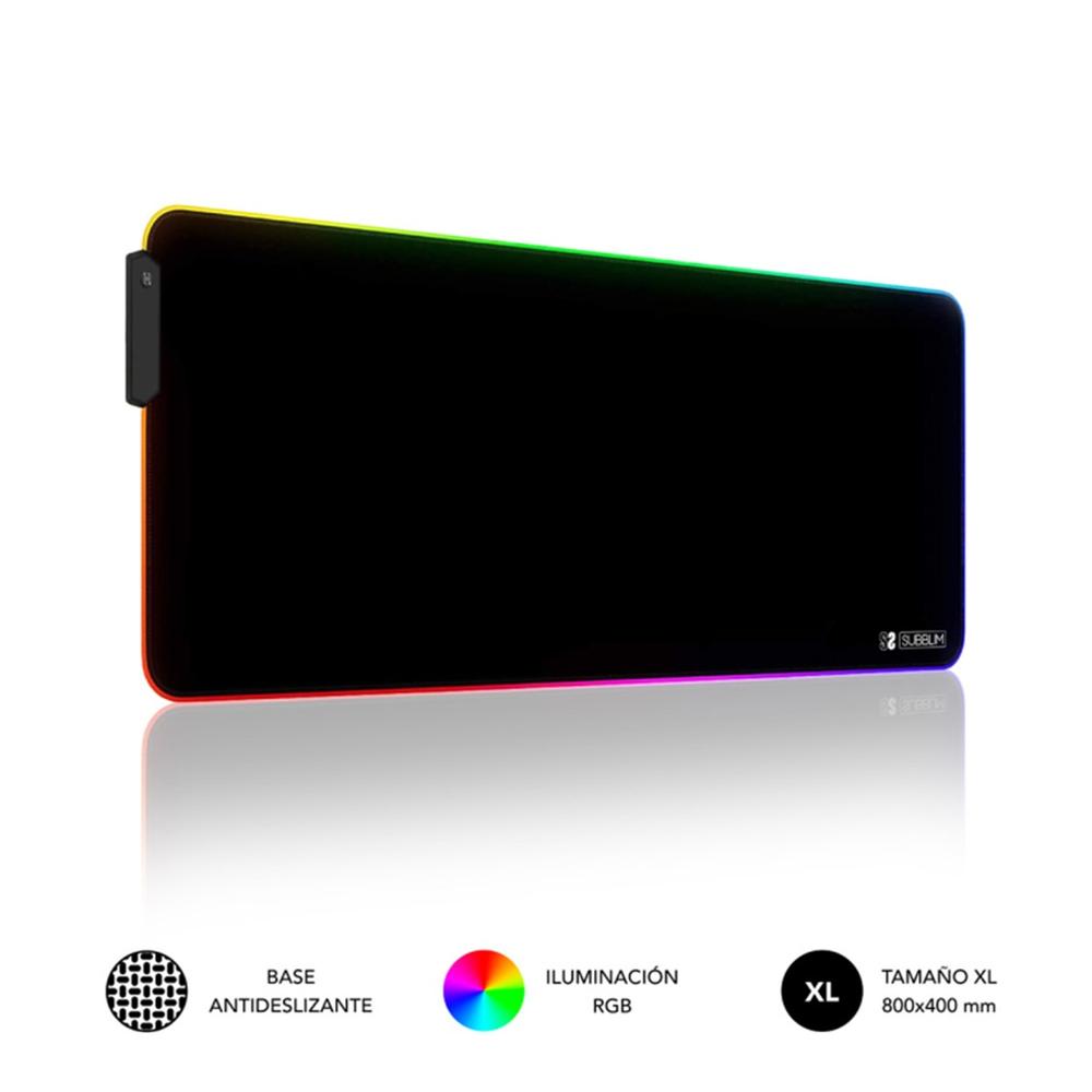 ALFOMBRILLA SUBBLIM MOUSE PAD PREMIUM LED RGB NEGRO