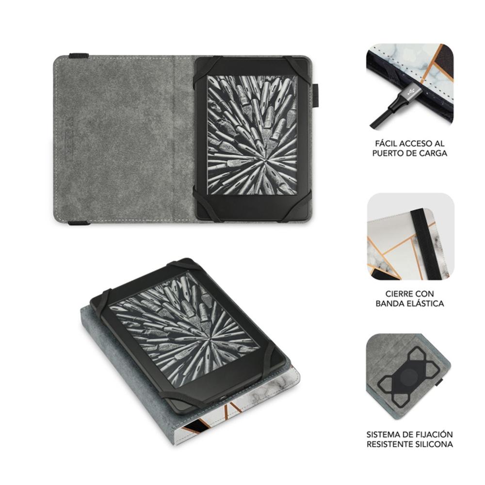 FUNDA SUBBLIM CLEVER EBOOK CASE 6" MARMOL NEGRO