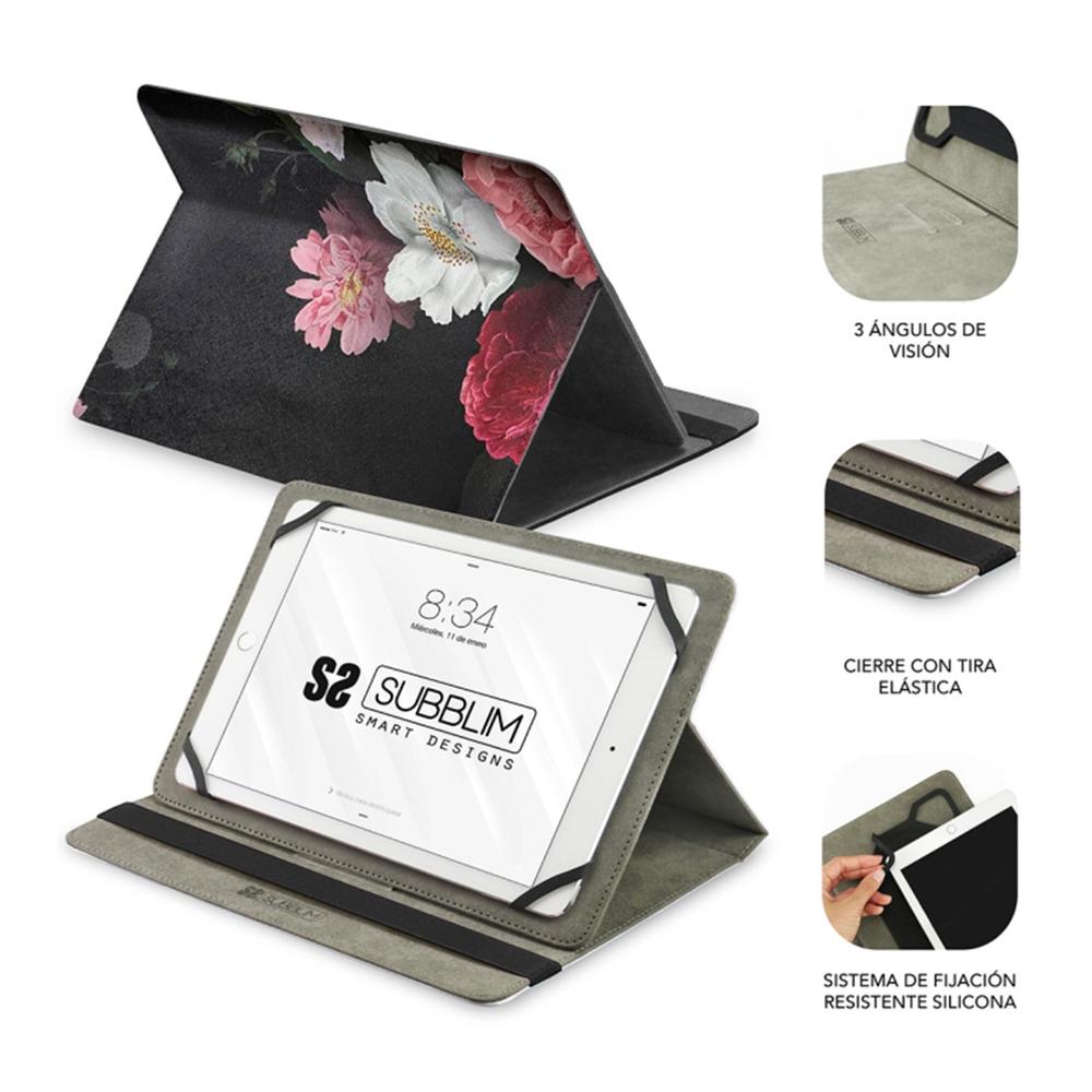 FUNDA SUBBLIM PARA TABLET 11" TRENDY CASE ROSAS