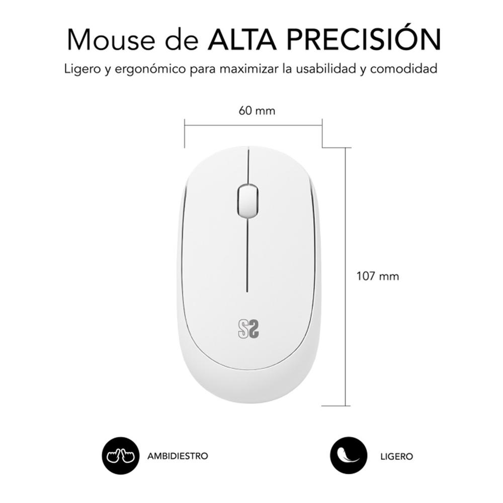 RATON INALAMBRICO SUBBLIM SUBMO-B2SW011 BLANCO