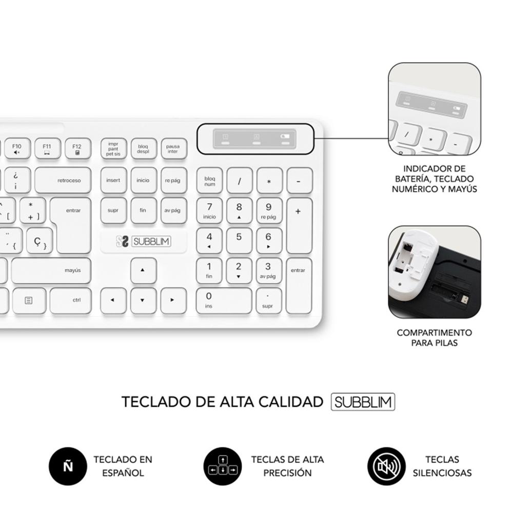 TECLADO + RATON SUBBLIM SUBKBC-CSSW11 INALAMBRICO