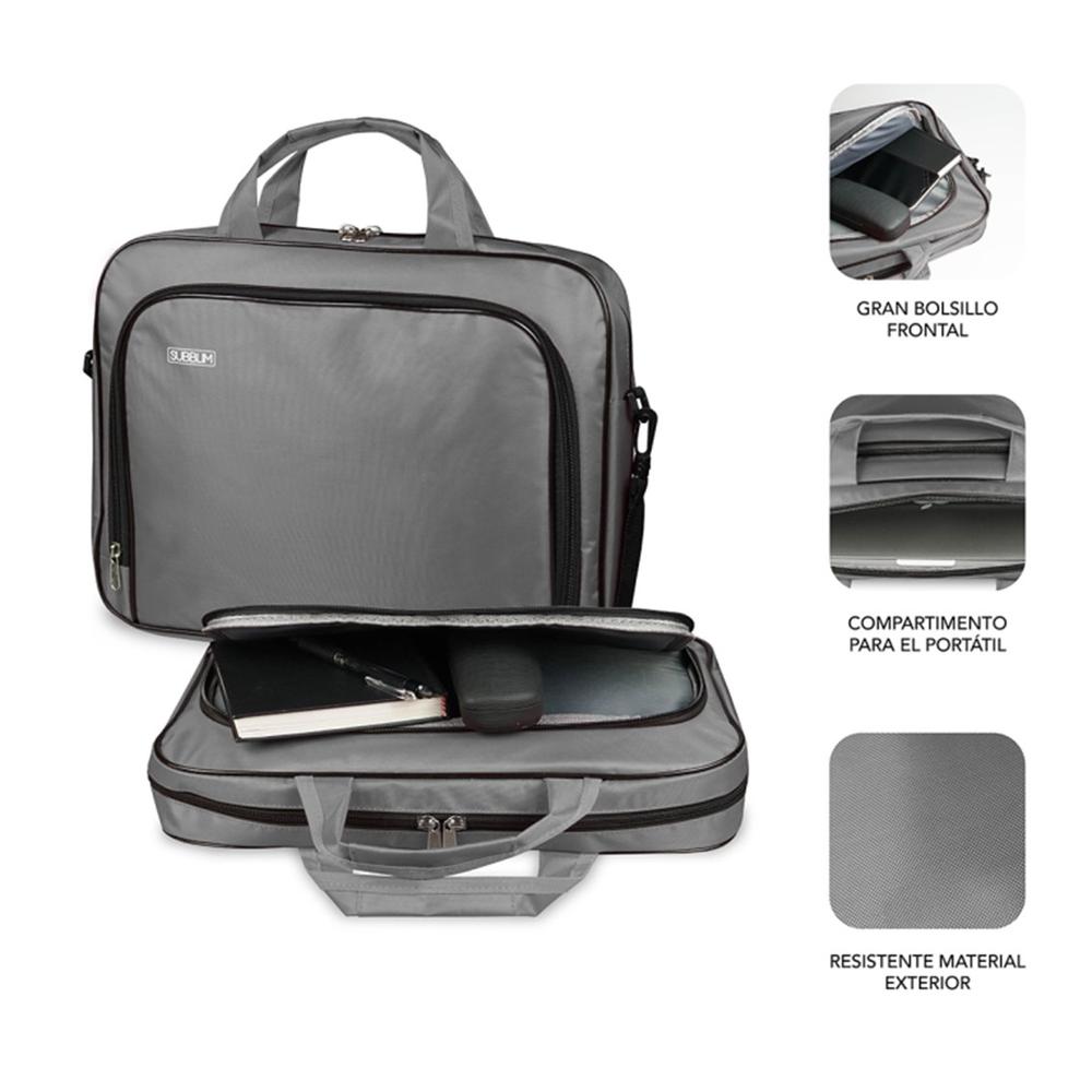 MALETIN SUBBLIM OXFORD PARA PORTATIL 13.3"-14" GRIS