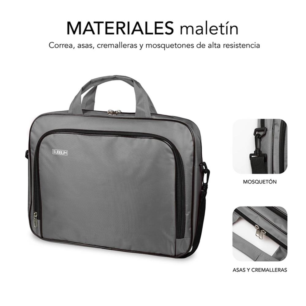 MALETIN SUBBLIM OXFORD PARA PORTATIL 15.4"-16" GRIS