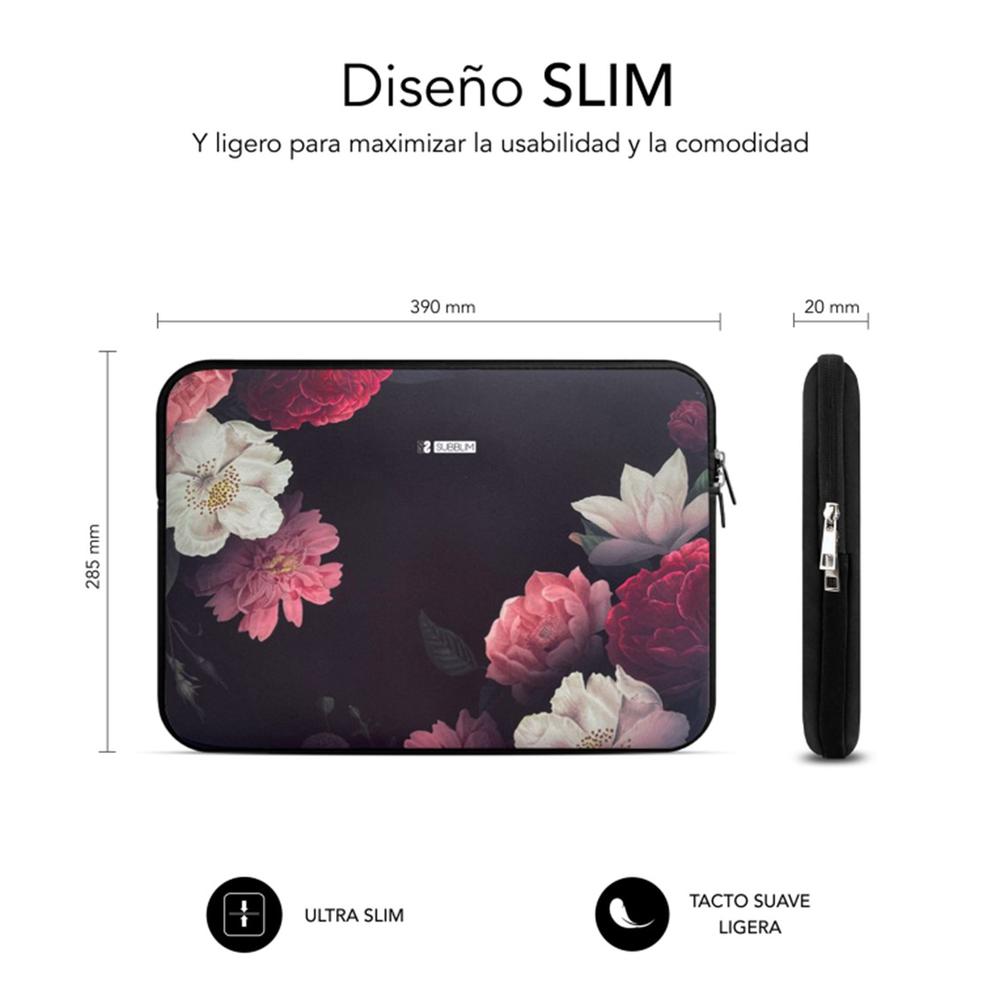 FUNDA SUBBLIM TRENDY SLEEVE PARA PORTATIL 15.6" NEO FLOWERS
