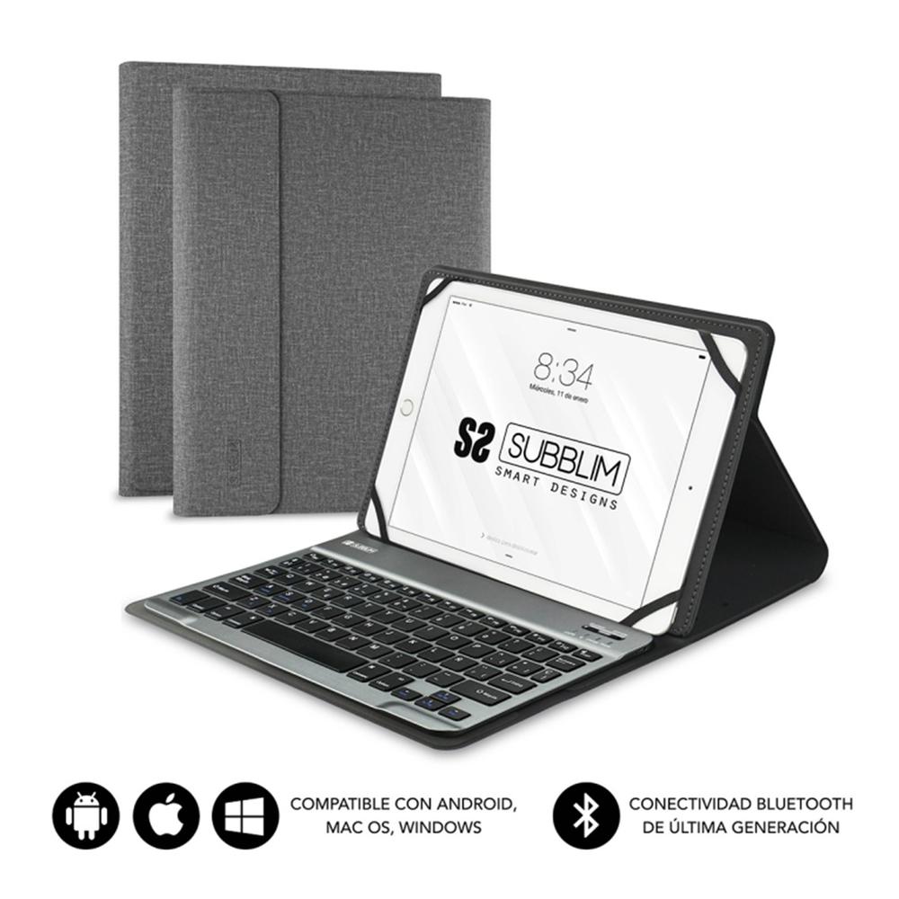 FUNDA TABLET SUBBLIM KEYTAB PRO PARA TABLET 10.1" GRIS
