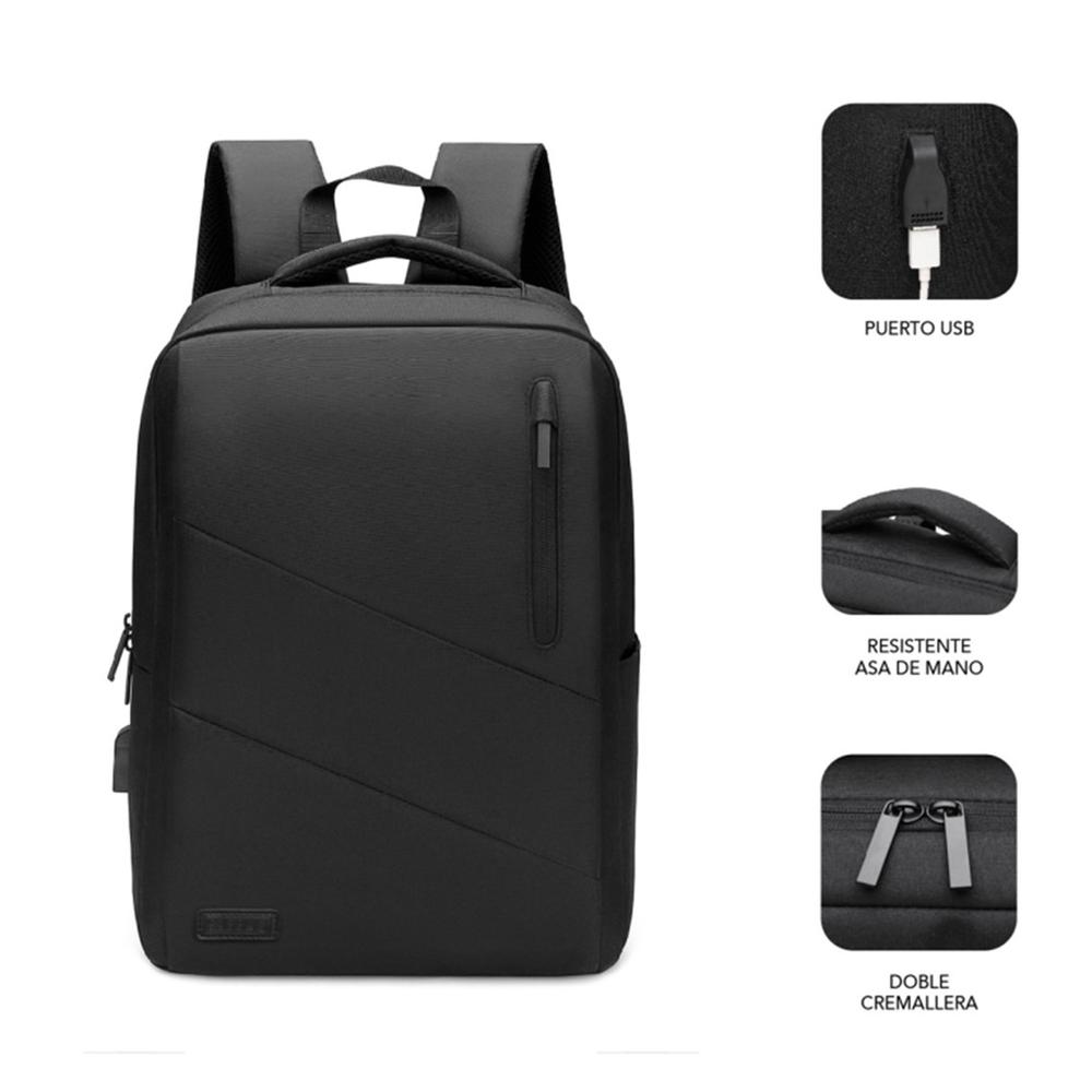 MOCHILA SUBBLIM CITY BACKPACK PARA PORTATIL 15.6" NEGRO