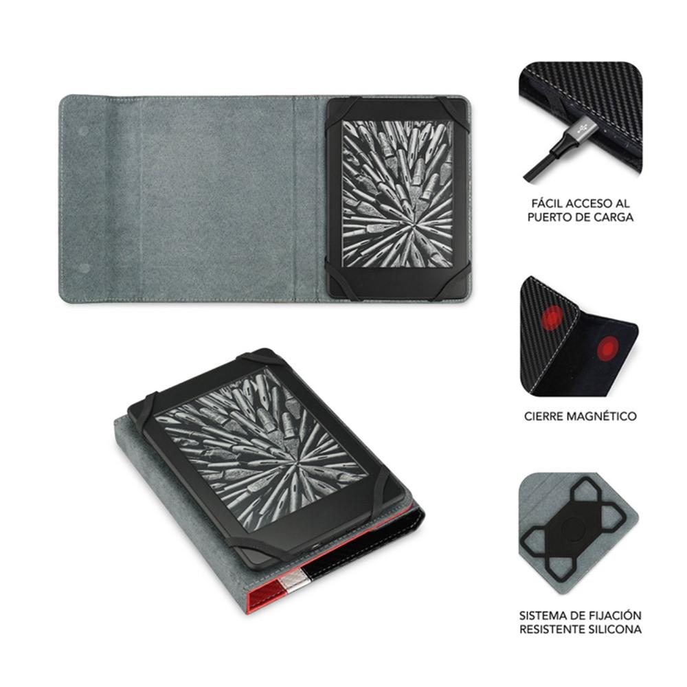 FUNDA SUBBLIM CLEVER EBOOK CASE 6" ROJO/NEGRO/BLANCO