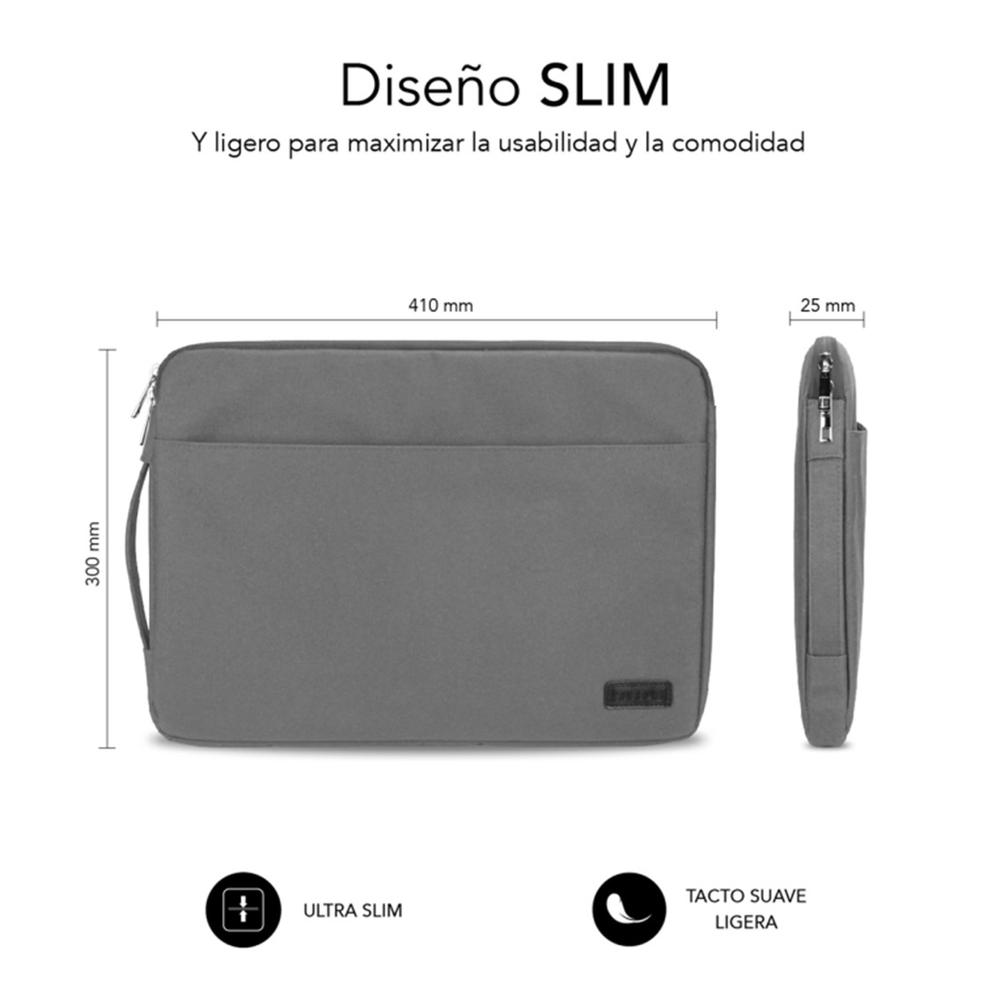 FUNDA SUBBLIM URBAN LAPTOP SLEEVE PARA PORTATIL 15.6" GRIS