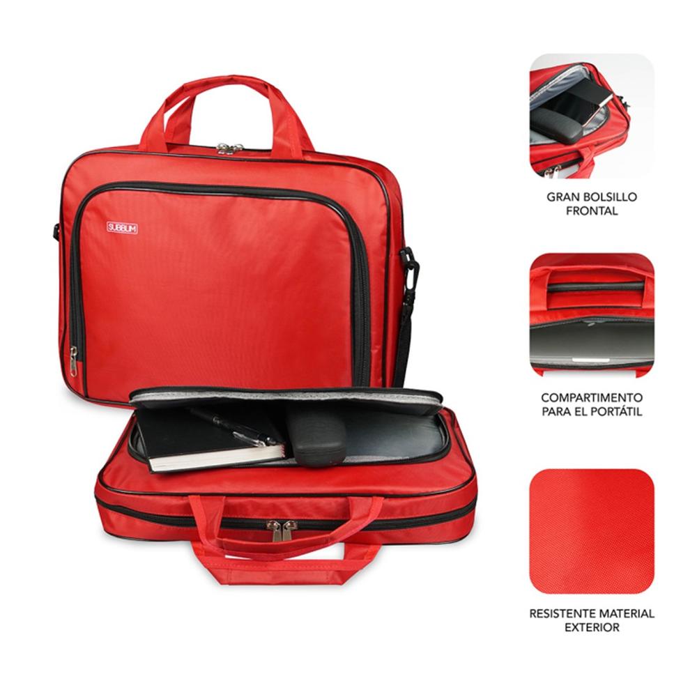 MALETIN SUBBLIM OXFORD PARA PORTATIL 15.4"-16" ROJO