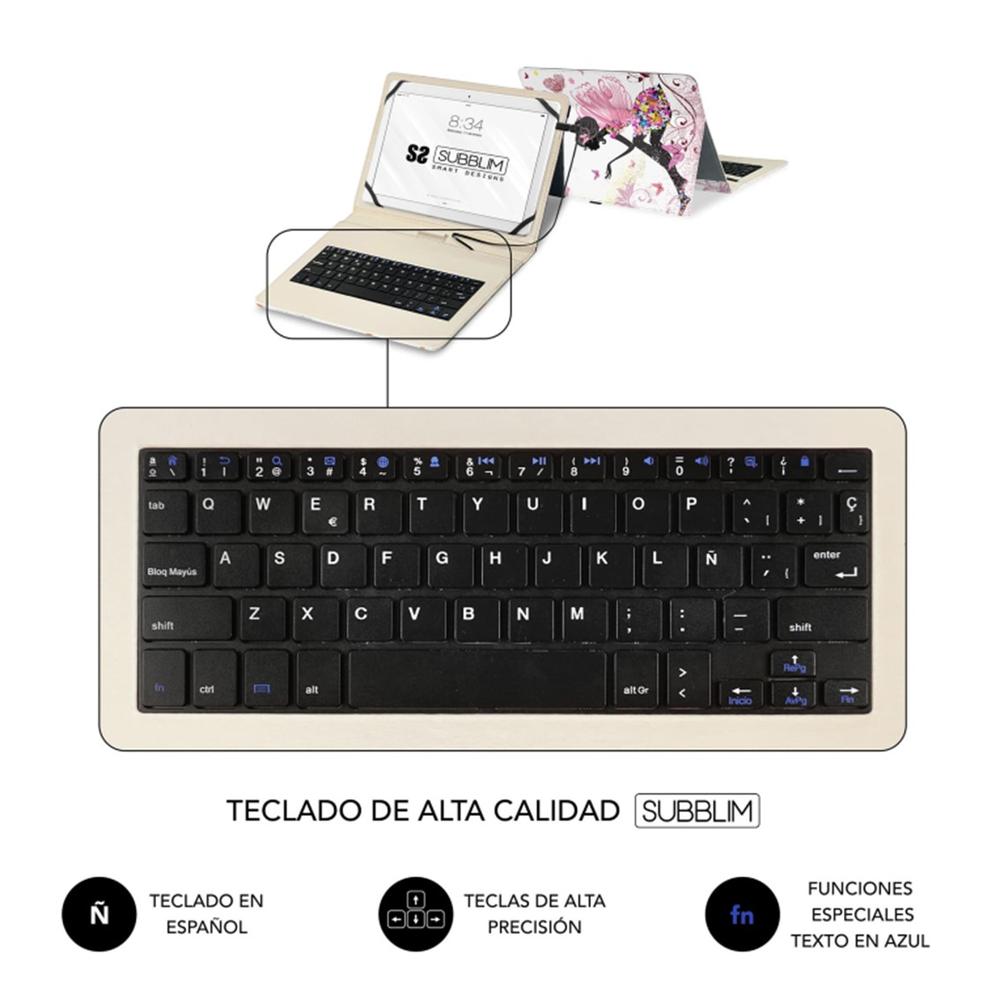 FUNDA + TECLADO SUBBLIM PARA TABLET 11" HADAS