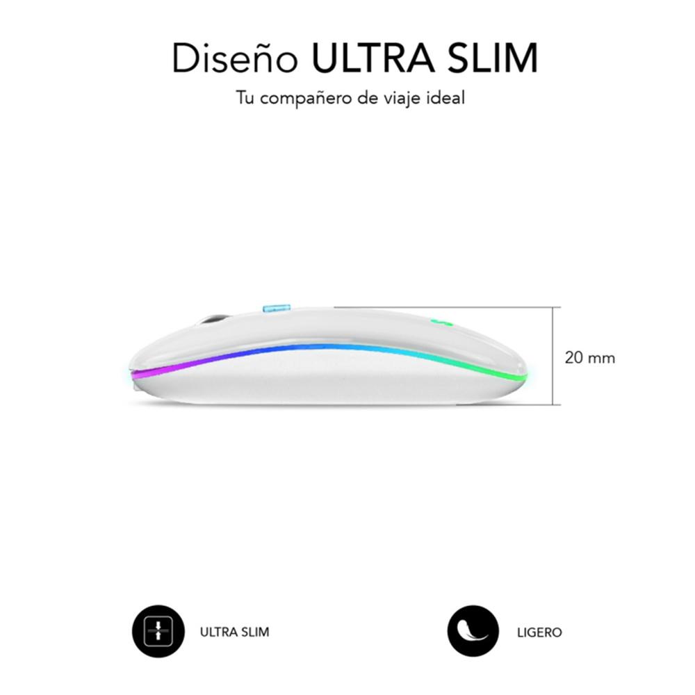 RATON INALAMBRICO SUBBLIM SUBMO-LDFLAT2 BLANCO