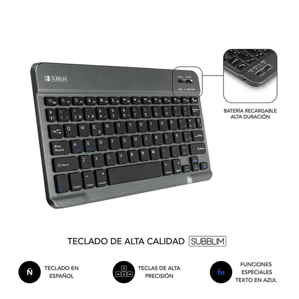 FUNDA + TECLADO SUBBLIM KEYTAB PRO PARA TABLET 10.1" ROJO