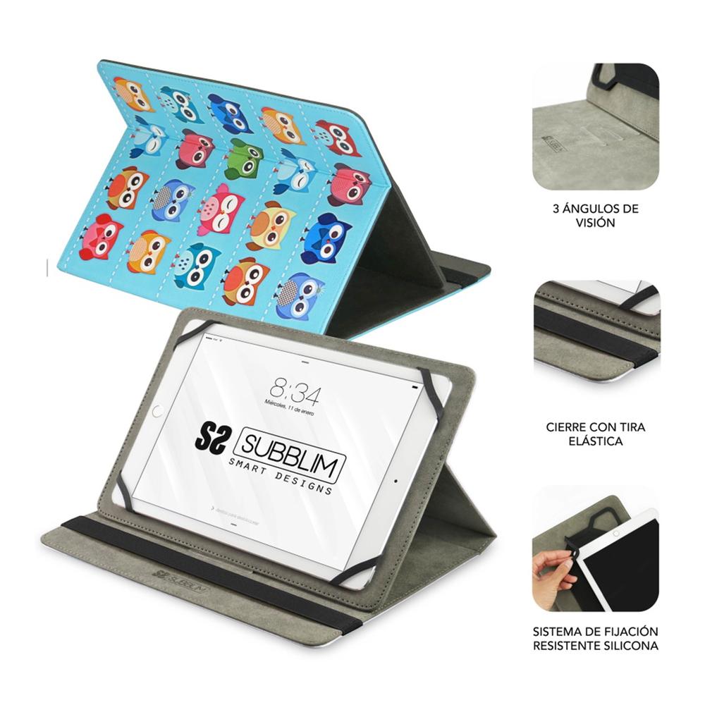 FUNDA SUBBLIM TRENDY CASE PARA TABLET 10.1" BUHOS