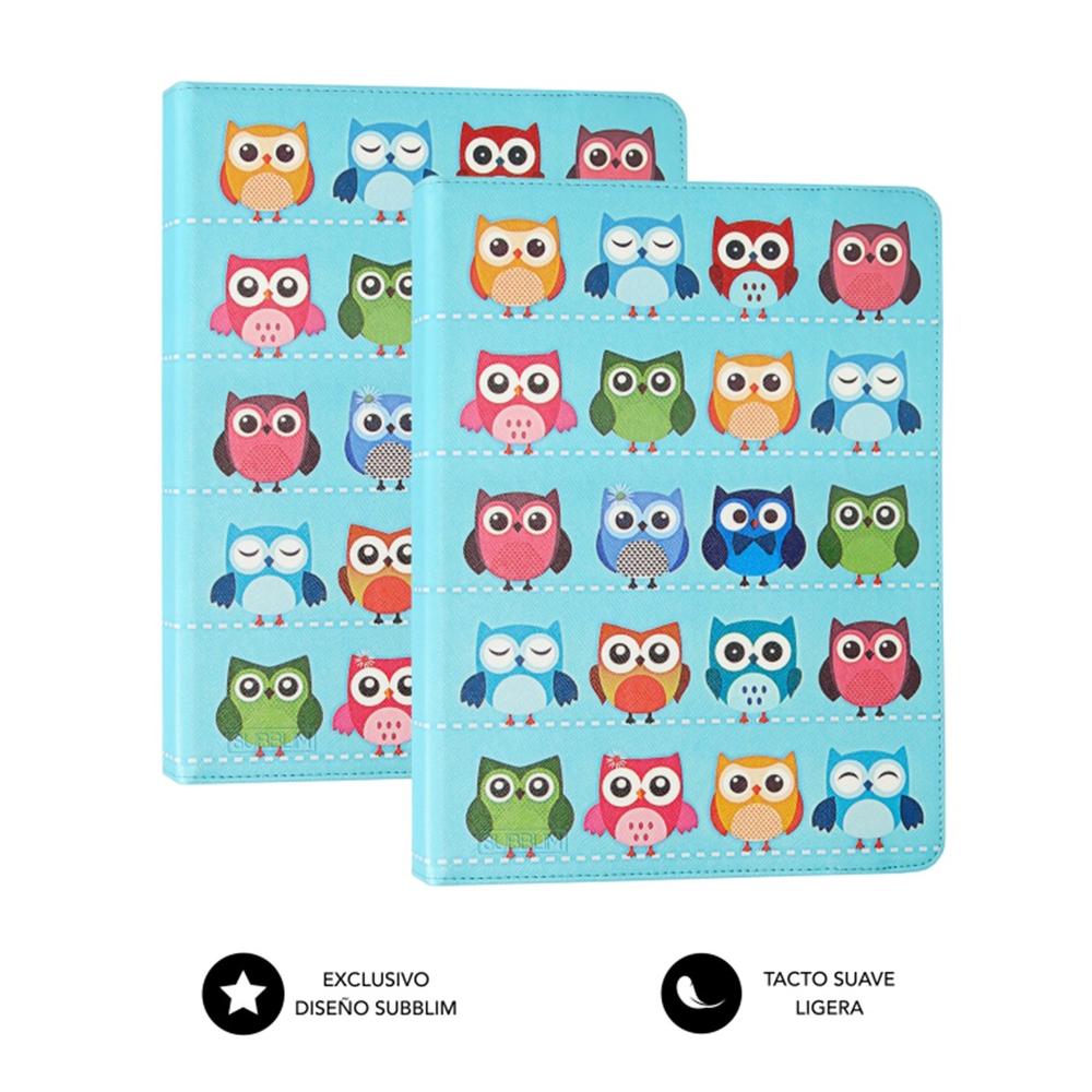 FUNDA SUBBLIM TRENDY CASE PARA TABLET 10.1" BUHOS