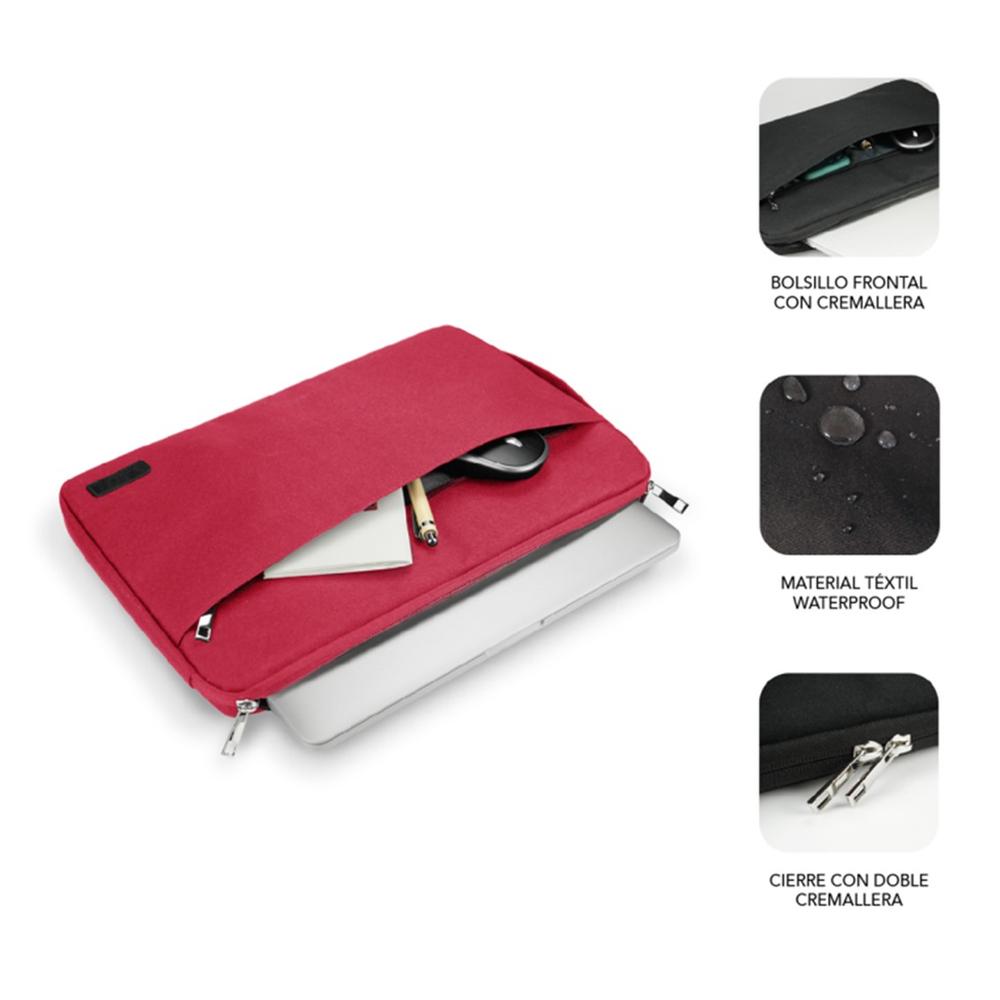 FUNDA SUBBLIM URBAN LAPTOP SLEEVE PARA PORTATIL 15.6" ROJO