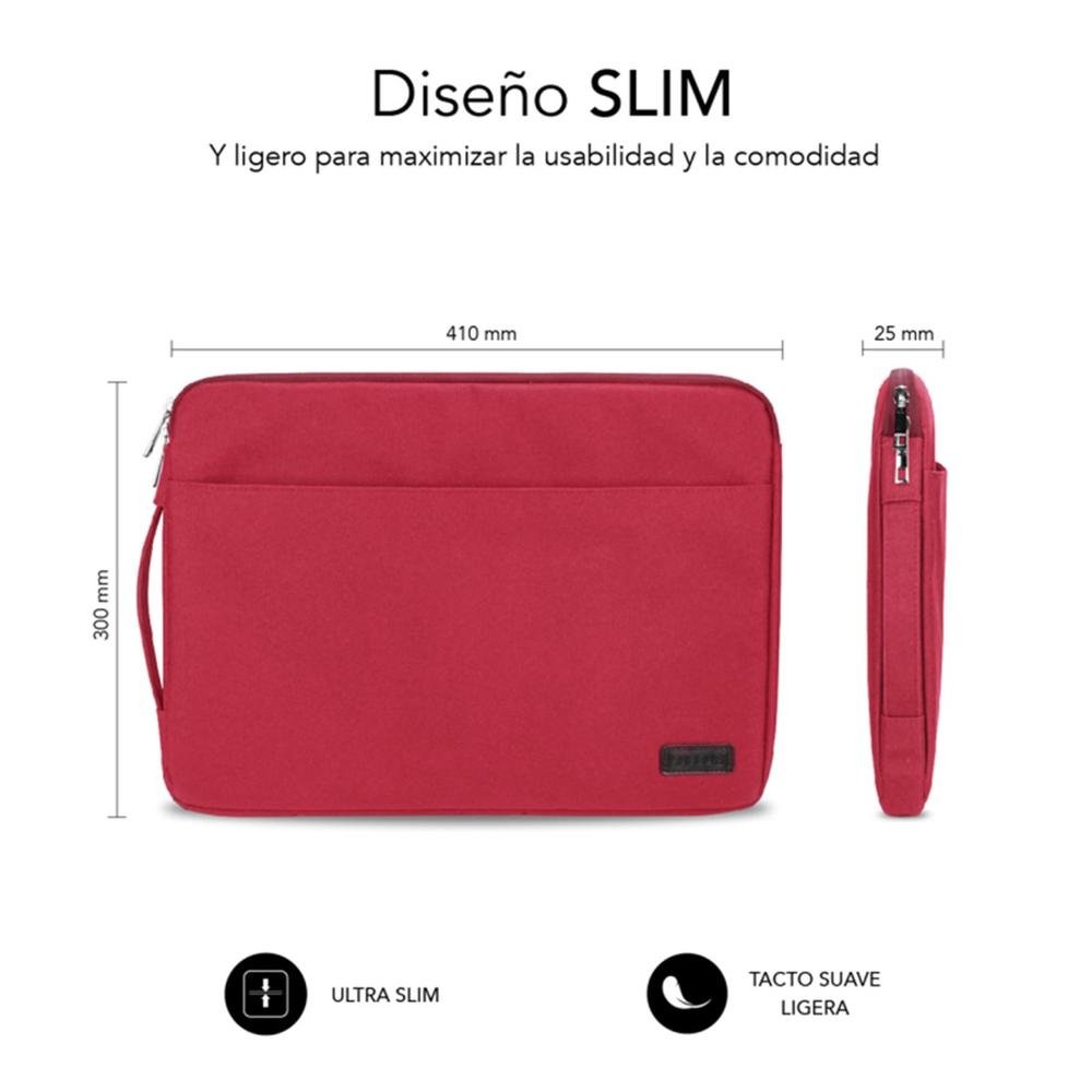 FUNDA SUBBLIM URBAN LAPTOP SLEEVE PARA PORTATIL 15.6" ROJO