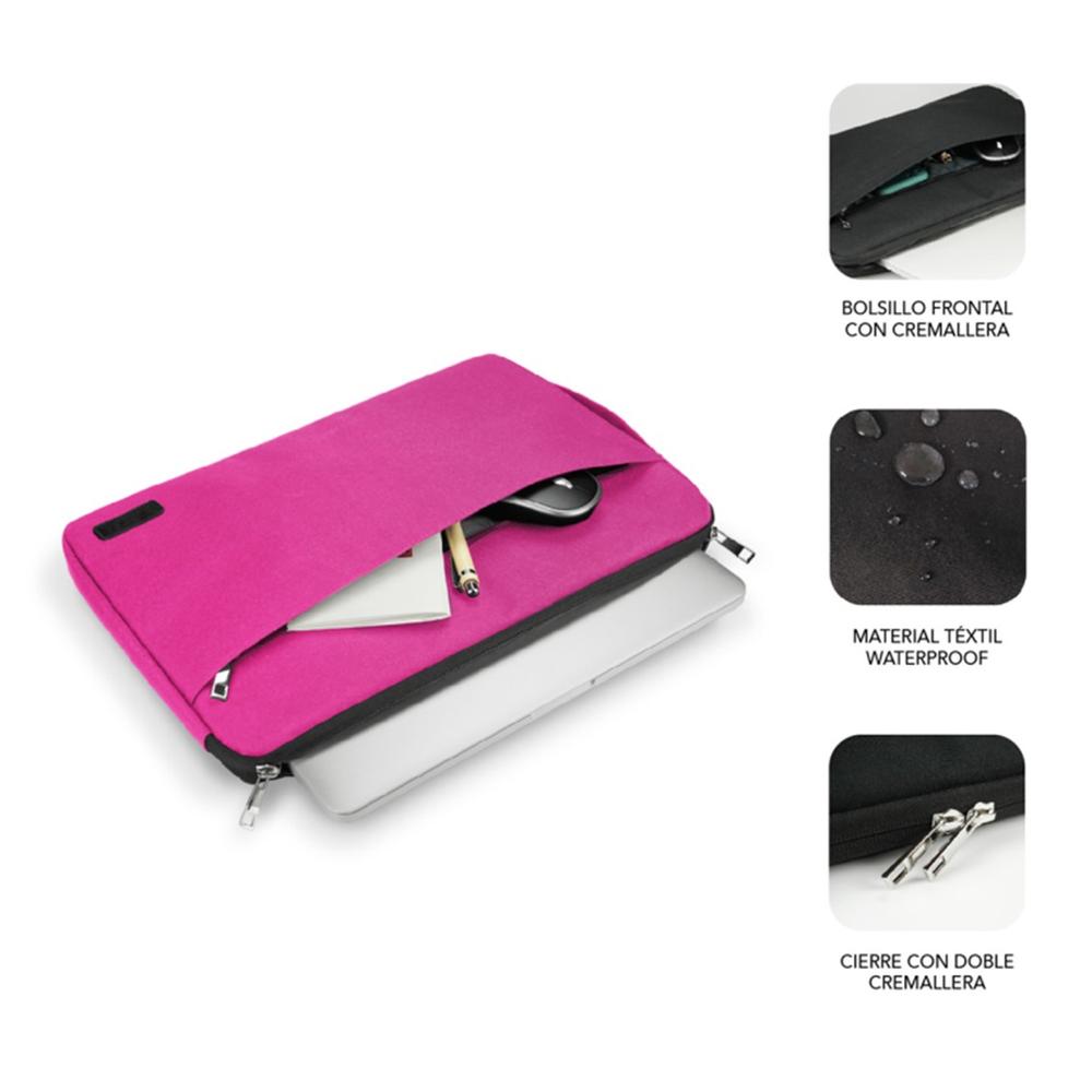 FUNDA SUBBLIM URBAN LAPTOP SLEEVE PARA PORTATIL 15.6" ROSA
