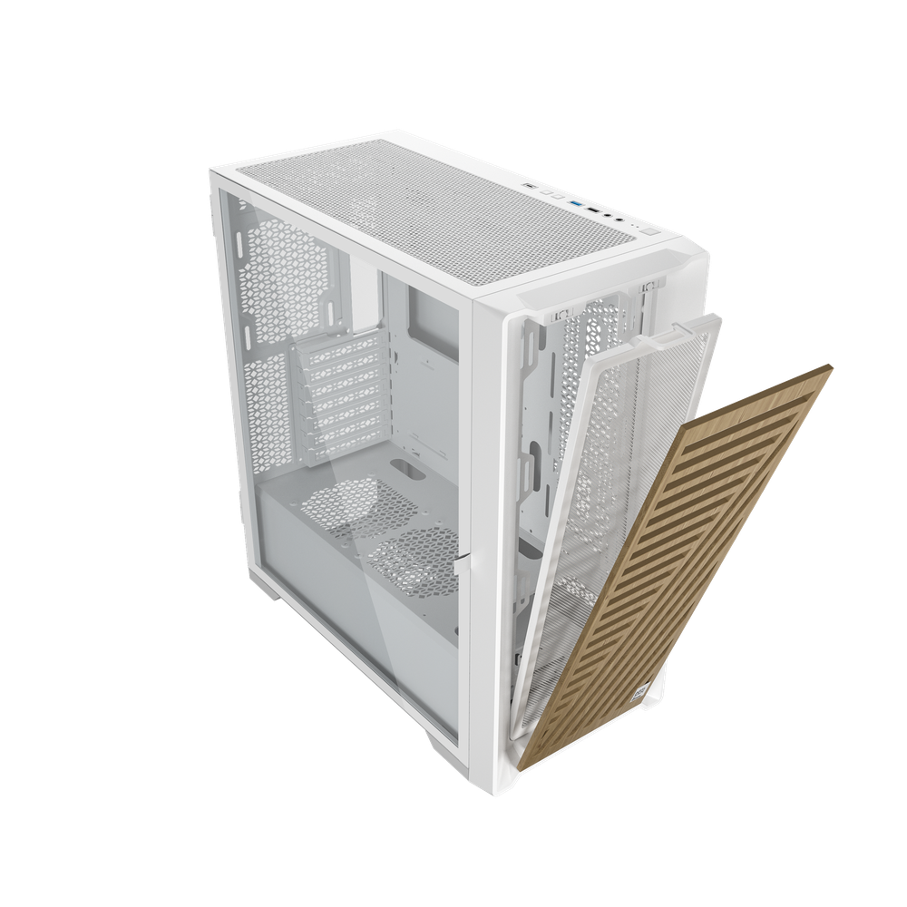 CAJA ORDENADOR PHOENIX GAMING ARTISAN NOBLE BLANCA FRONTAL DE MADERA ATX FILTROS ANTIPOLVO TIPO C