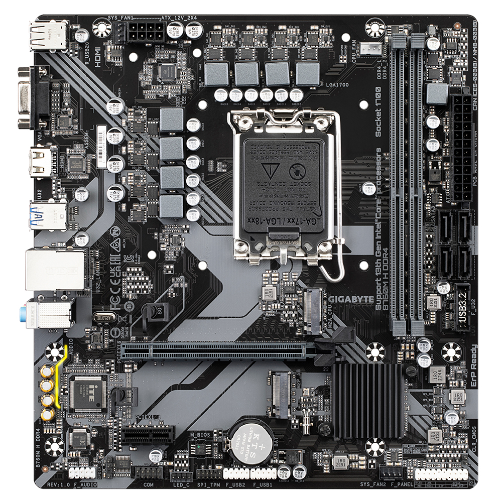 PLACA BASE GIGABYTE B760M H 1700 MATX DDR4