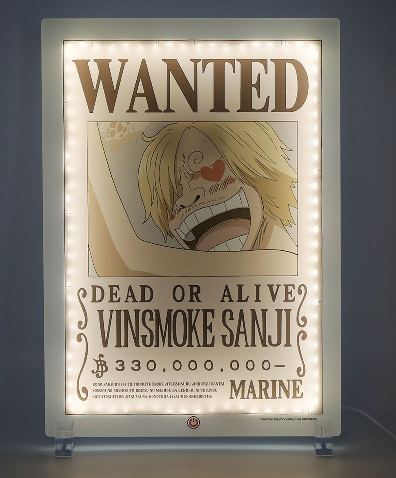 LAMPARA LED NEON TEKNOFUN MADCOW ENTERTAINMENT WANTED ONE PIECE SANJI 40 CM