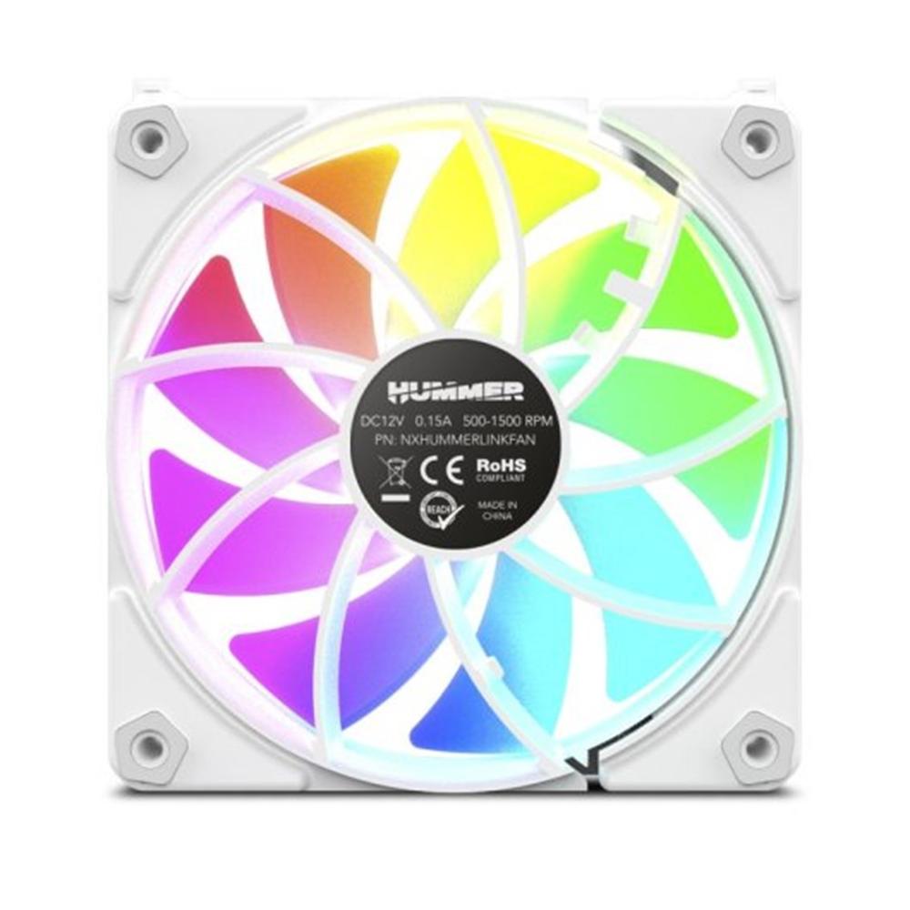 VENTILADOR CAJA NOX HUMMER EASYLINK ARGB 120MM BLANCO