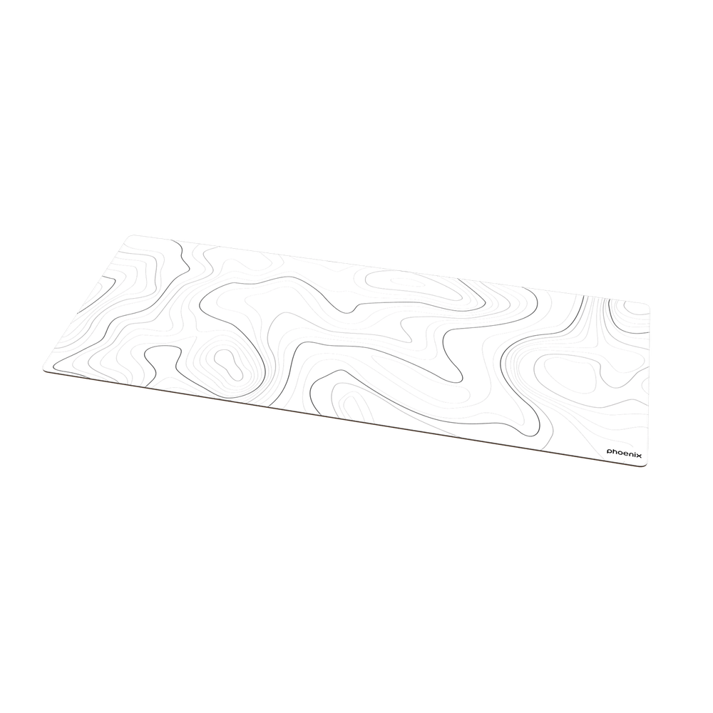 Alfombrilla Phoenix Stratos para Raton Escritorio Blanca 90 x 40 cm con Base de Corcho y Superficie Cuero PU