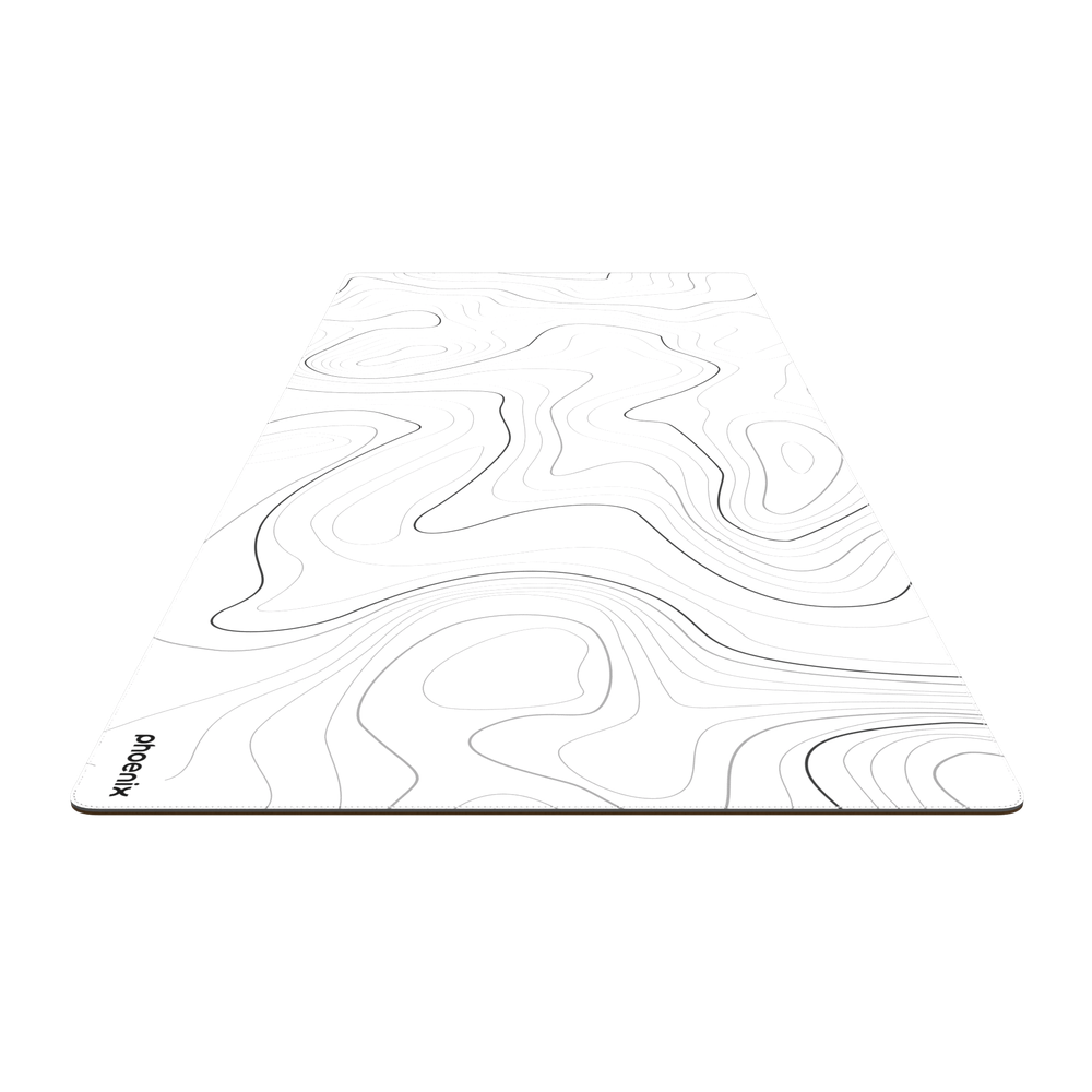Alfombrilla Phoenix Stratos para Raton Escritorio Blanca 90 x 40 cm con Base de Corcho y Superficie Cuero PU