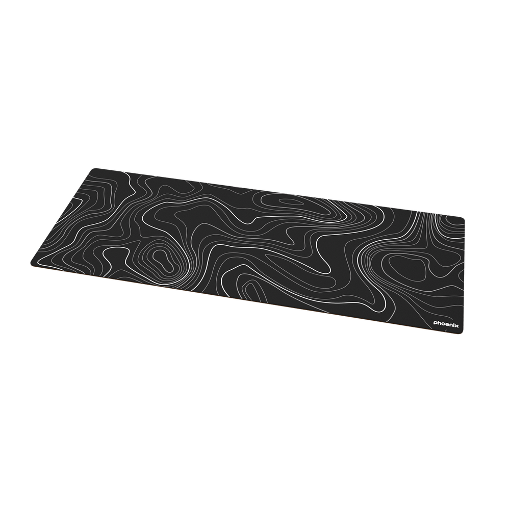 Alfombrilla Phoenix Stratos para Raton Escritorio Negra 90 x 40 cm con Base de Corcho y Superficie Cuero PU