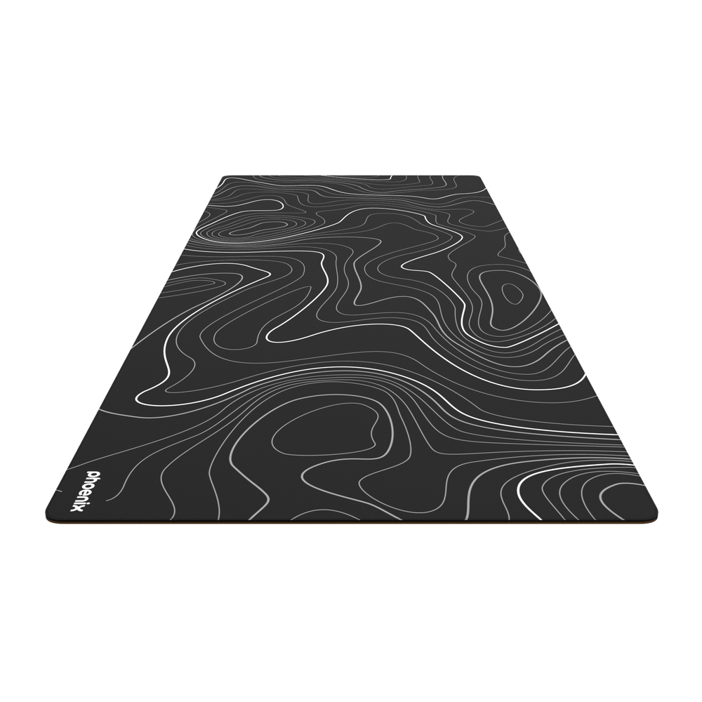 Alfombrilla Phoenix Stratos para Raton Escritorio Negra 90 x 40 cm con Base de Corcho y Superficie Cuero PU