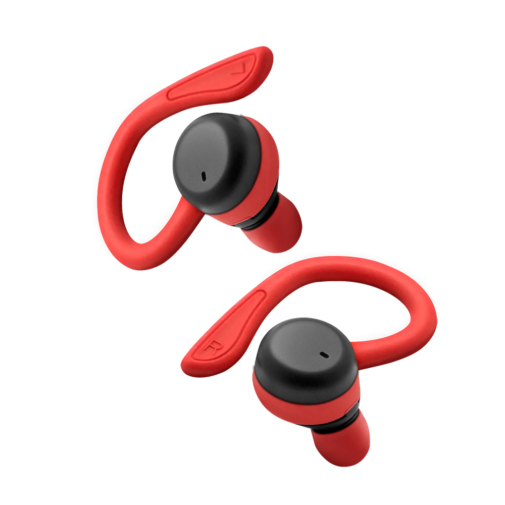 Auriculares Deportivos Phoenix Spartan Bluetooth 5.3 Manos Libres Accesorios Intercambiables Detalles en Rojo