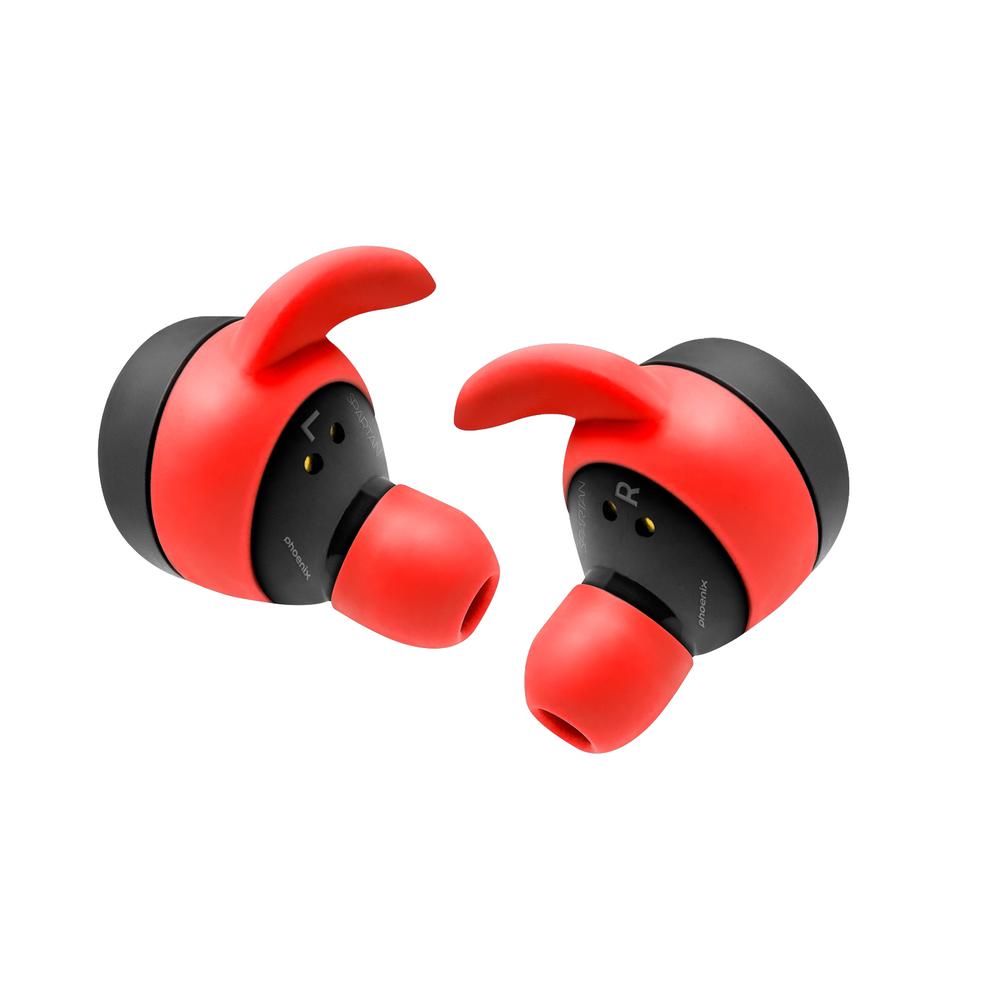 Auriculares Deportivos Phoenix Spartan Bluetooth 5.3 Manos Libres Accesorios Intercambiables Detalles en Rojo