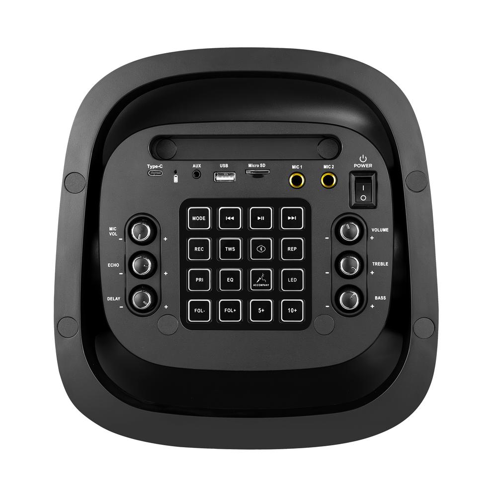 Altavoz RumbleBoss Phoenix 80W RMS Bateria 4000 mah Funcion Karaoke 2 Microfonos Inalambricos Incluidos