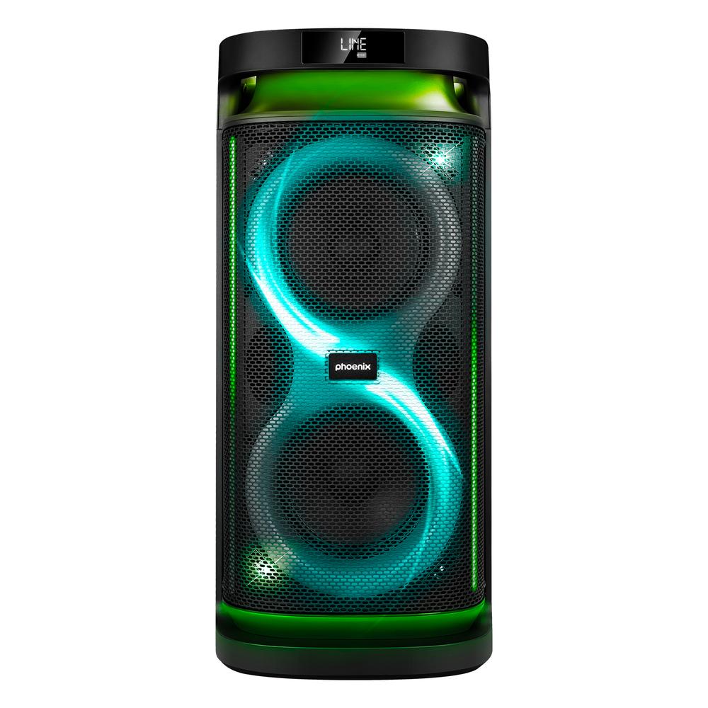 Altavoz RumbleBoss Phoenix 80W RMS Bateria 4000 mah Funcion Karaoke 2 Microfonos Inalambricos Incluidos