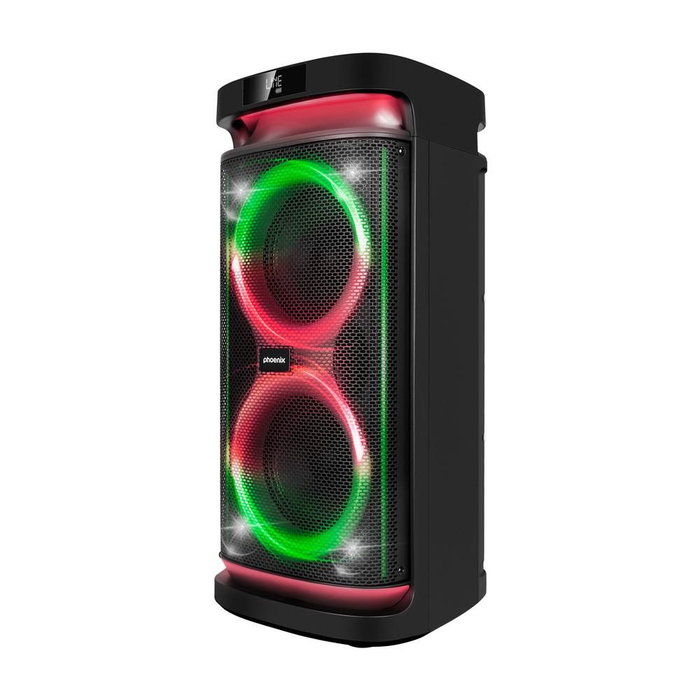 Altavoz RumbleBoss Phoenix 80W RMS Bateria 4000 mah Funcion Karaoke 2 Microfonos Inalambricos Incluidos