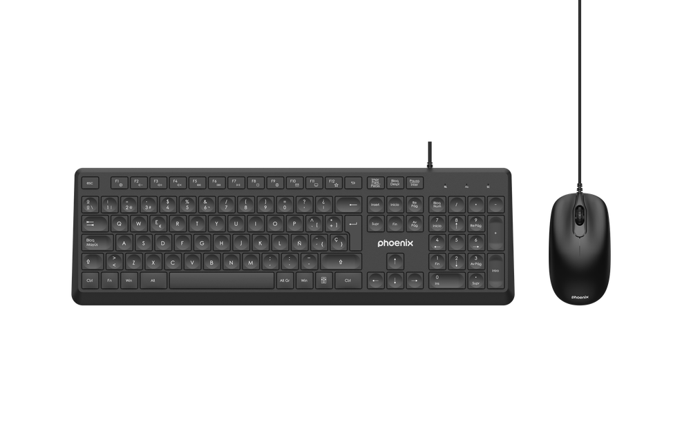 Phoenix Combo Teclado multimedia + Raton con Cable USB 1200DPI