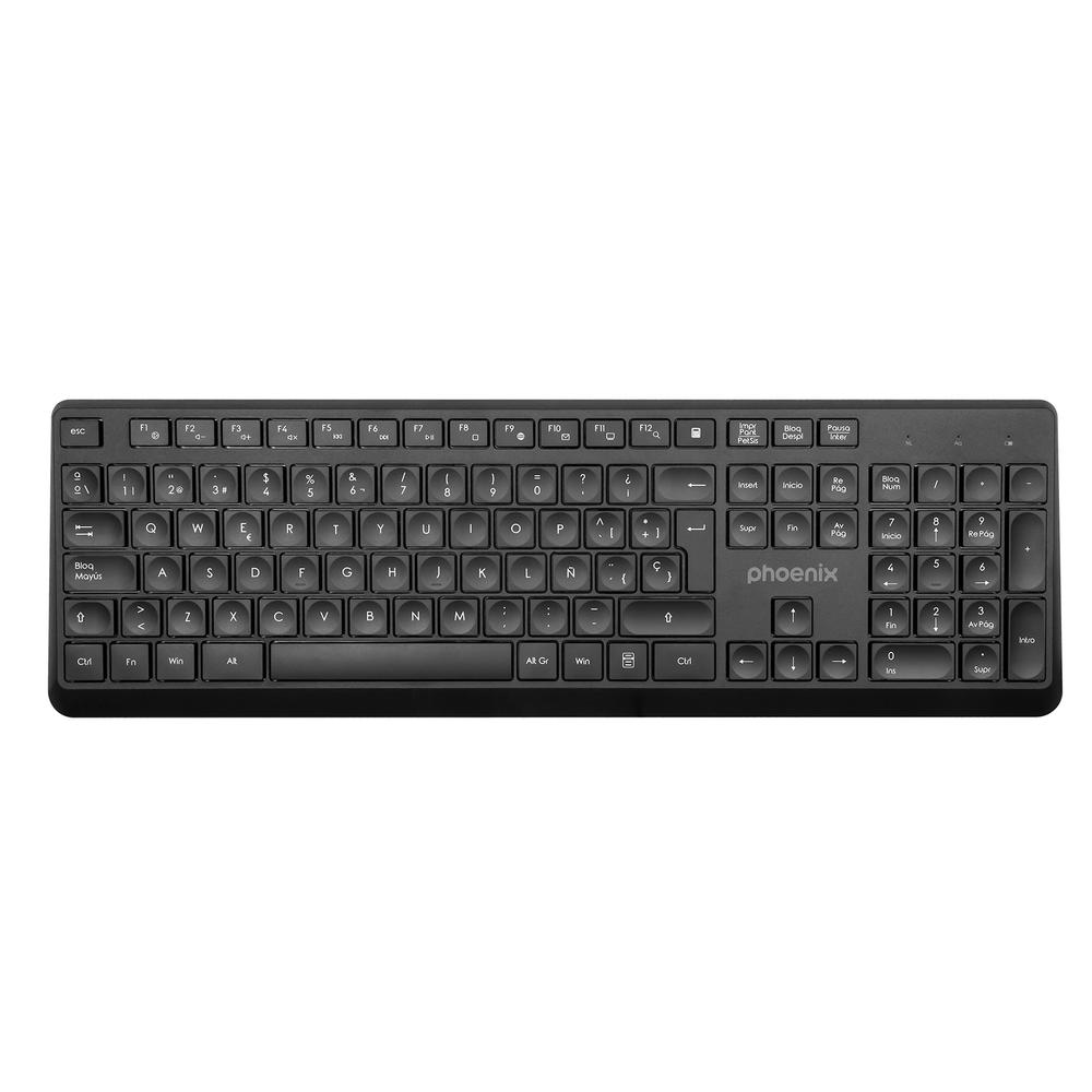 Phoenix Combo Teclado multimedia + Ratón Inalámbrico con Receptor USB 1600DPI