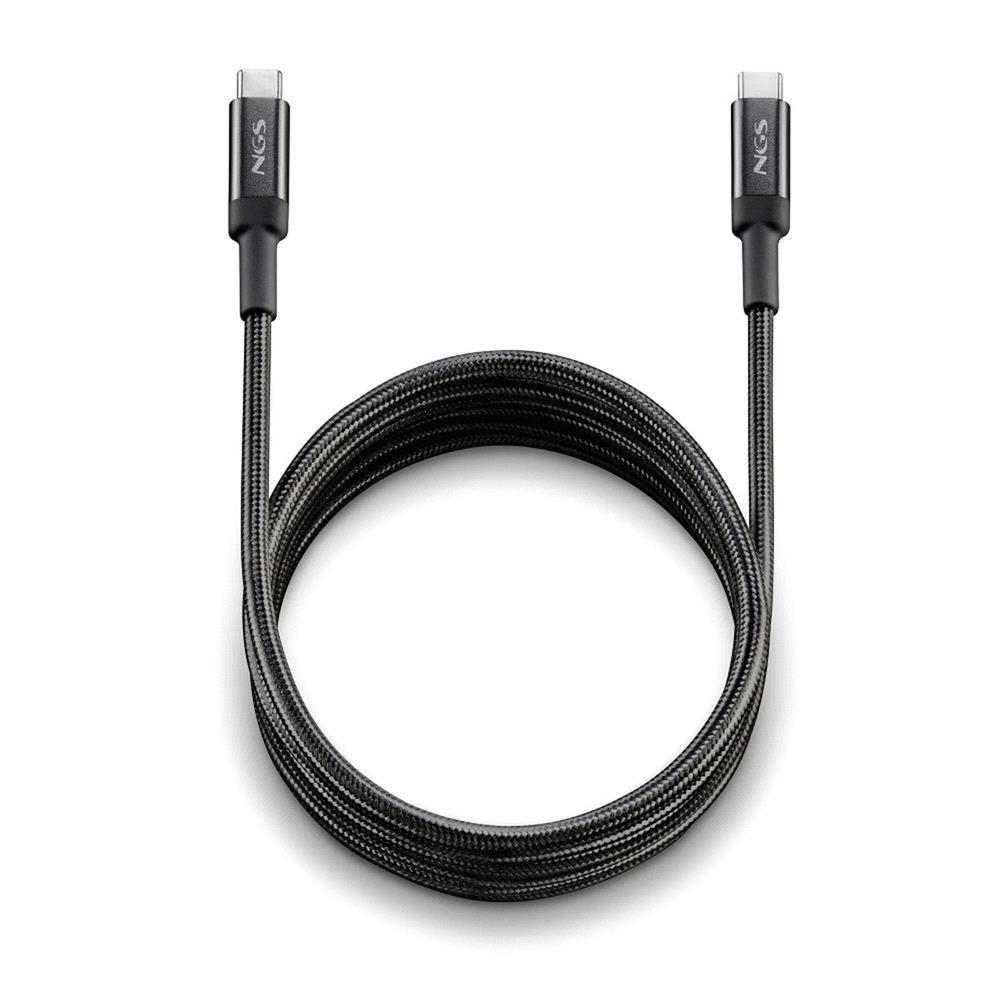 CABLE USB TIPO C NGS KNOT 100W-2 2M/ MACHO-MACHO/ NEGRO