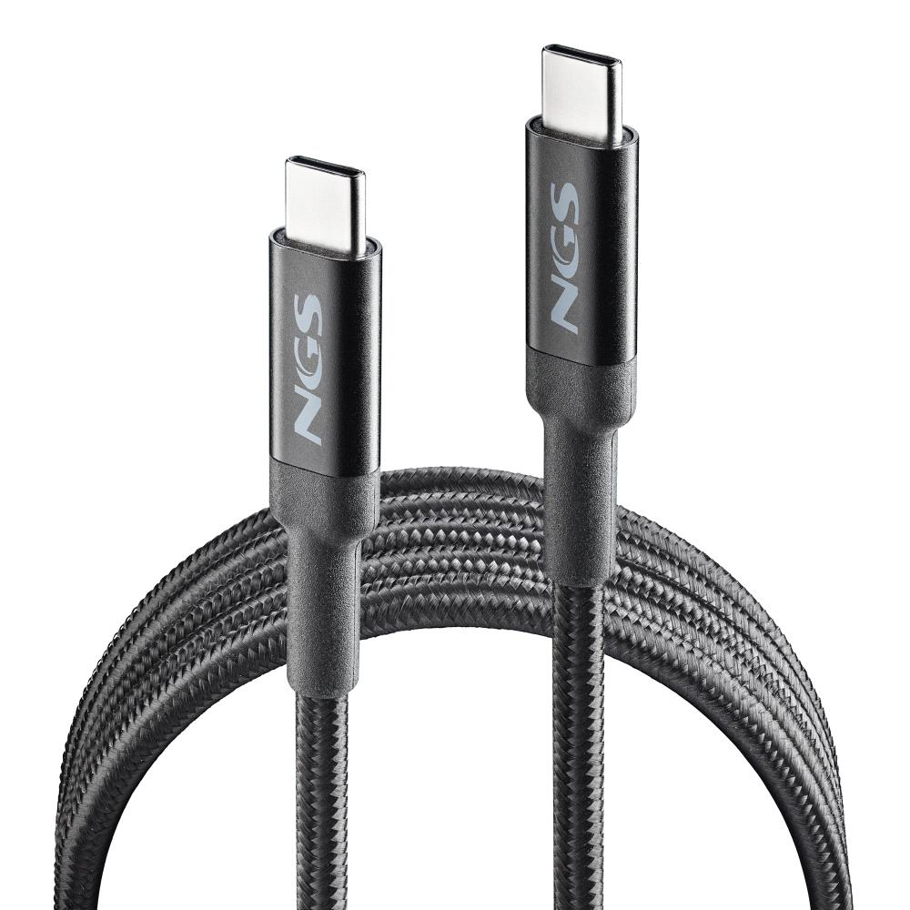 CABLE USB TIPO C NGS KNOT 100W-2 2M/ MACHO-MACHO/ NEGRO