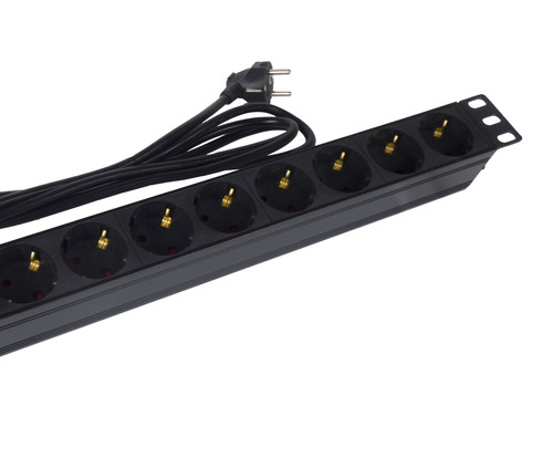 REGLETA PHASAK 8 TOMAS ARMARIO RACK 19" 1.8M NEGRO BNS 3518