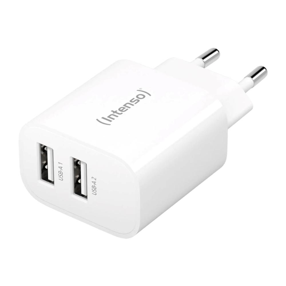 CARGADOR PARED INTENSO W24AA 2X USB TIPO A BLANCO
