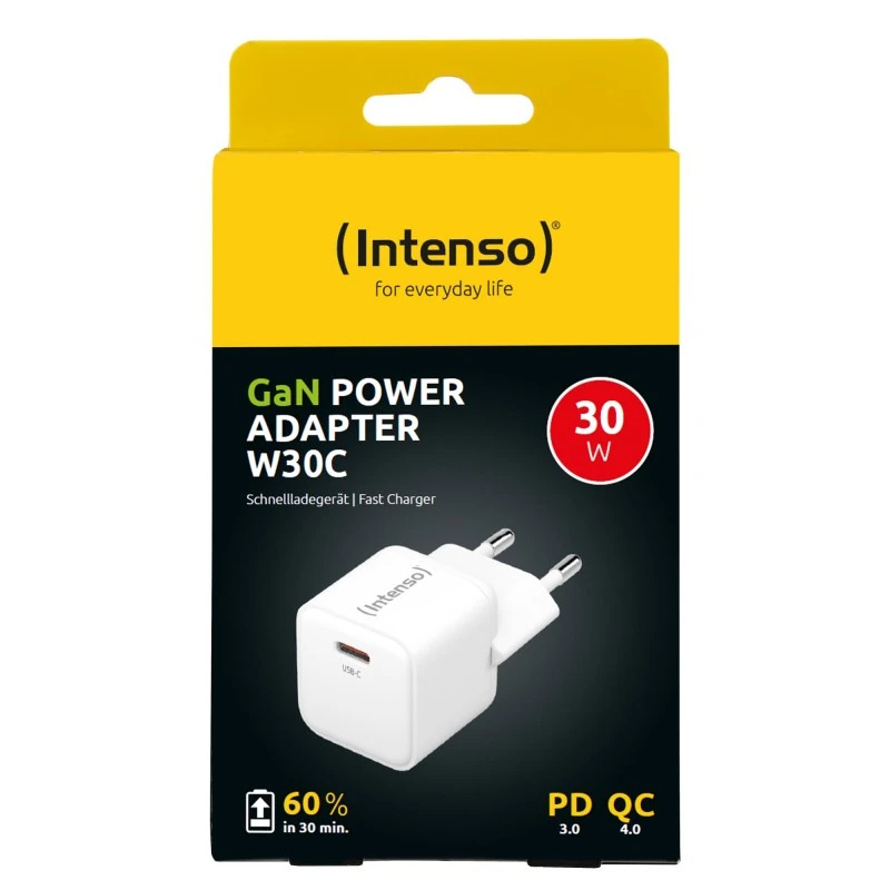 CARGADOR PARED INTENSO GAN W30C USB TIPO C BLANCO