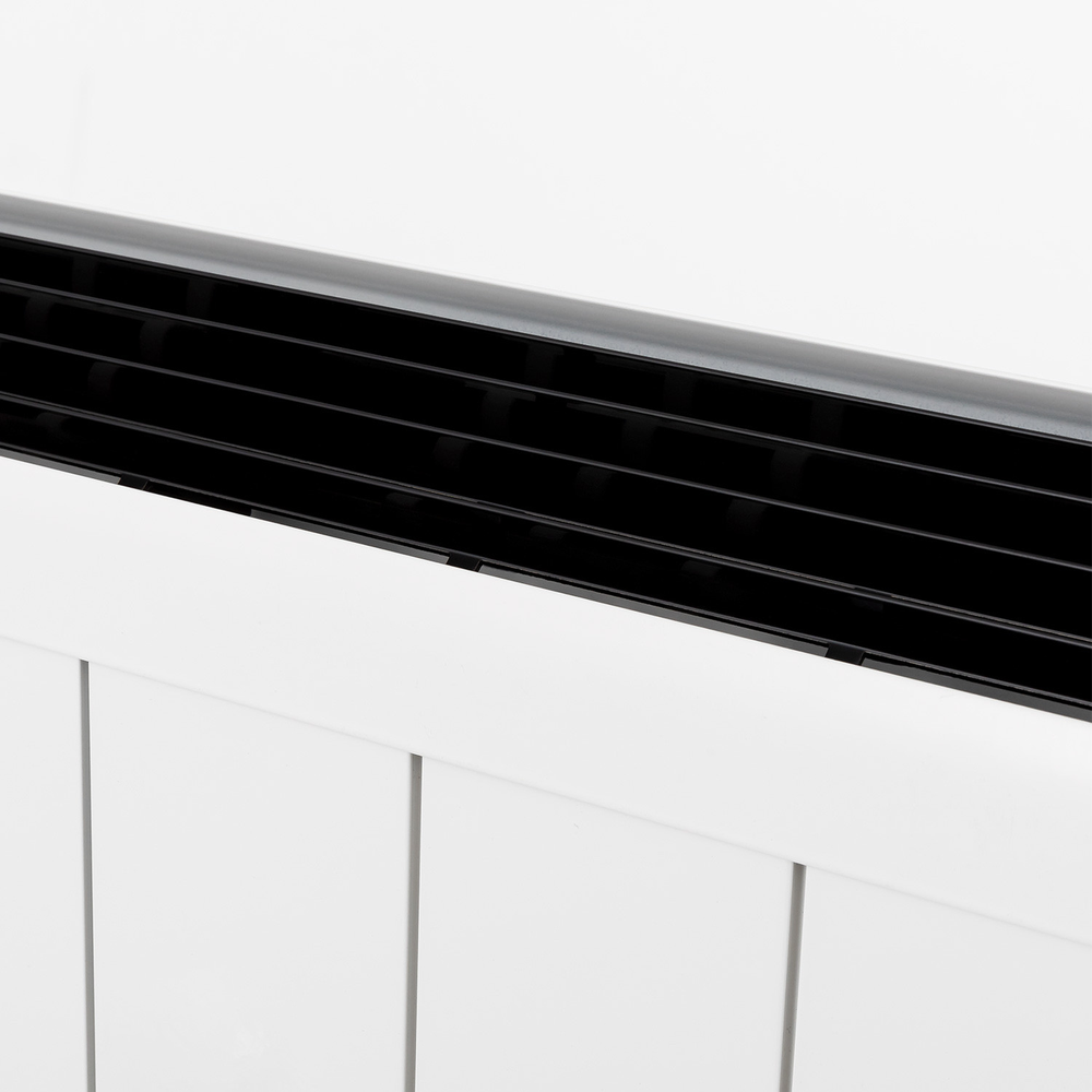 YOEVU - Radiador eléctrico bajo consumo, 4 elementos, 900 W, temporizador, Programable, Mando a distancia, Pantalla LCD, APP control wifi, Compatible con Alexa, Apto pared o pie, Aluminio, Blanco