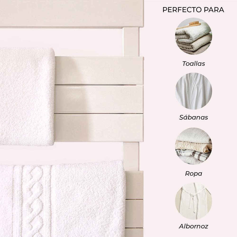 YOEVU - Radiador Toallero Eléctrico Bajo Consumo 500W IP24 Blanco