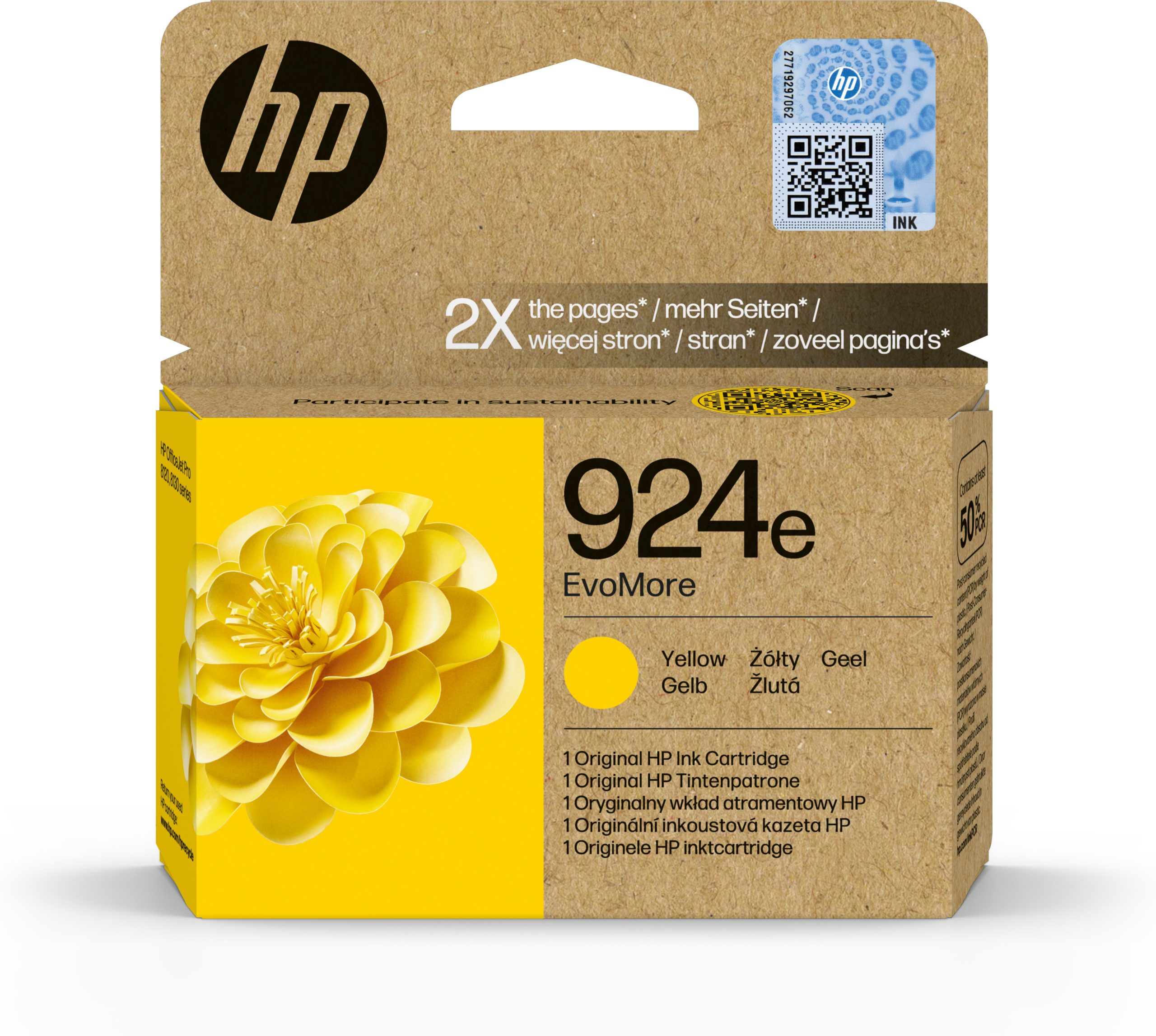 Cartucho tinta HP 924e Amarillo OfficeJet Pro 8120 8130